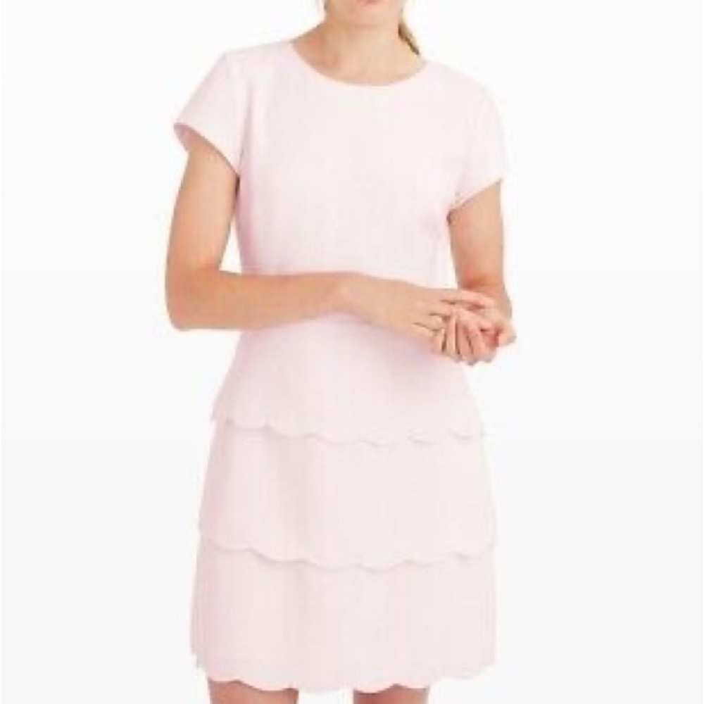 Club Monaco Colby scalloped dress in light pink. Size 0